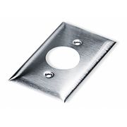 Hubbell Single Receptacle Wall Plates and Box Cover, Number of Gangs: 1 Stainless Steel, Brushed Finish SS7