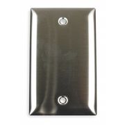 Hubbell Blank Box Mount Wall Plates, Number of Gangs: 1 Stainless Steel, matte Finish, Silver SS13