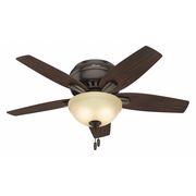Hunter Decorative Ceiling Fan, Low Pro, 42" Blade Dia., 1 Phase, 120 51081