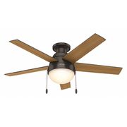 Hunter Decorative Ceiling Fan, Low Pro, 46" Blade Dia., 1 Phase, 120 59268