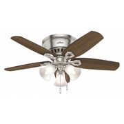 Hunter Decorative Ceiling Fan, Low Pro, 42" Blade Dia., 1 Phase, 120 51092