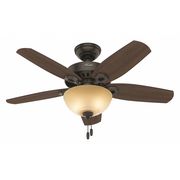 Hunter Decorative Ceiling Fan, 42" Blade Dia., 1 Phase, 120 52218