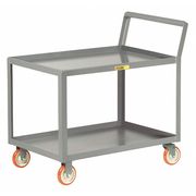 Little Giant Service Cart, Lip Deck, 1200 lb., 24x48", Steel, 2 Shelves, 1,200 lb LGKL-2448-5PY