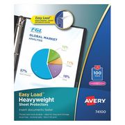 Avery Dennison Clear Sheet Protector, Top Load, PK100 74100