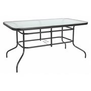 Flash Furniture Rectangle Table, Rctnglr, Tmprd Glss Metal, 31.5"x55", 31.5 W, 55 L, 27.5 H, Glass, Plastic, Steel Top TLH-089-GG