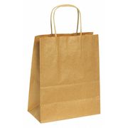 Partners Brand Paper Shopping Bags, 8" x 4 1/2" x 10 1/4", Kraft, 250/Case BGS103K