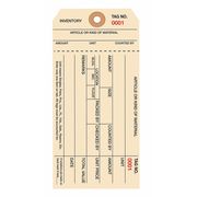 Partners Brand Inventory Tags, 1 Part Stub Style #8, (1000-1999), 6 1/4" x 3 1/8", Manila, 1000/Case G18021