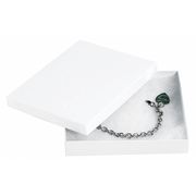Partners Brand Jewelry Boxes, 6" x 5" x 1", White, 50/Case JB651W