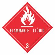 Tape Logic Tape Logic® Labels, "Flammable Liquids - 3", 4" x 4", Red/White, 500/Roll DL5120
