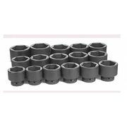 Grey Pneumatic 1" Drive Standard Length Impact Set, 16 pcs 9016