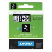 Dymo Label Tape, 3/8, Black/Clear 40910
