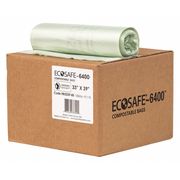 Ecosafe-6400 35 gal Trash Bags, 33 in x 39 in, Extra Heavy-Duty, 0.85 mil, Green, 135 PK HB3339-8