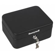 Honeywell Cash Depository Safe, 0.1 cu ft, 2.2 lb, Black, Steel, 2.78 mm Thick 6111