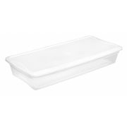 Sterilite Storage Tote, Clear/White, Polypropylene, 34 7/8 in L, 16 5/8 in W, 6 1/8 in H 19608006