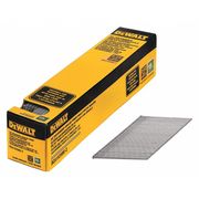 Dewalt Collated Finishing Nail, 2-1/2 in L, 15 ga, Galvanized, Flat Head, 35 Degrees, 2500 PK DCA15250G-2