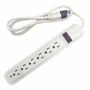 Power First Outlet Strip, 6, 3 ft., 5-15R 52NY41