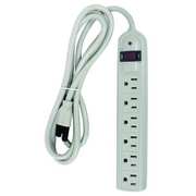 Power First Surge Protector Outlet Strip, 6 ft., White 52NY55