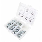 Westward Grease Fitting Kit, Standard Grease Fitting, 1/8 in-27; 1/4 in-28 Thread Size, 100 Pieces, 100 Pack 52PA06