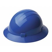 Erb Safety Full Brim Hard Hat, Type 2, Class E, Ratchet (4-Point), Blue 20006
