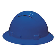 Erb Safety Full Brim Hard Hat, Type 1, Class C, Ratchet (4-Point), Blue 19436