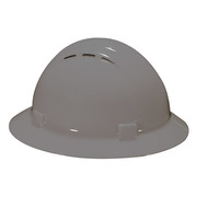 Erb Safety Full Brim Hard Hat, Type 1, Class C, Pinlock (4-Point), Gray 19537