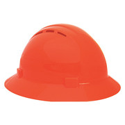 Erb Safety Full Brim Hard Hat, Type 1, Class C, Ratchet (4-Point), Hi-Vis Orange 19437