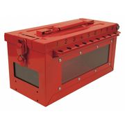 Master Lock Group Lockout Box, Red, 5-43/64" H S601