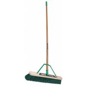 Quickie 24 in Sweep Face Push Broom, Stiff, Synthetic, Green, 60 in L Handle 868SU