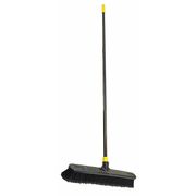 Quickie 24 in Sweep Face Push Broom, Stiff, Synthetic, Black 533