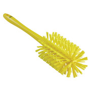 Vikan 3 1/2 in W Bottle Brush, Stiff, 10 1/4 in L Handle, 6 1/2 in L Brush, Yellow, Plastic 5381906