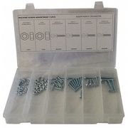 Zoro Select Machine Screw Assortment, Steel, Zinc Plated Finish CPS1NA97GR