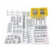 Triton Products 83 pc Steel Pegboard Hook & Bin Assortment for 1/8 In and 1/4 In Pegboard (79 Asst Hooks & 4 Bins) 76983