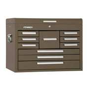 Kennedy Signature Series Top Chest, 10 Drawer, Brown, Steel, 26-1/2 in W x 12 in D x 19 in H 360B