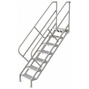 Tri-Arc 104 1/2 in Stair Unit, Steel, 7 Steps, Gray Powder Coated Finish, 450 lb Load Capacity WISS107246