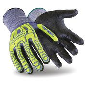 Hexarmor Hi-Vis Cut Resistant Impact Coated Gloves, A6 Cut Level, Polyurethane, M, 1 PR 2095-M (8)