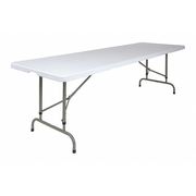 Flash Furniture Rectangle Folding Table, 29" W, 96" L, 34" H, Plastic Top, White RB-3096ADJ-GG