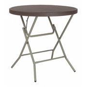 Flash Furniture Round Folding Table, 31.5" W, 31.5" L, 30.25" H, Plastic Top, Brown DAD-FT-80R-GG