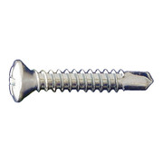 DAGGERZ Self-Drilling Screw, #6 x 1 in, Clear Zinc Plated Steel Oval Head Phillips Drive, 10000 PK OPSDZ06100