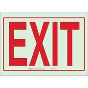 Brady Exit Sign, 7X10", R/WHT, Exit, ENG, Text 80215