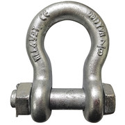 Zoro Select Anchor Shackle, Bolt type, 1/2" Body Size, Pin Dia.: 5/8 in 55AY27