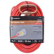 Southwire Extension Cord, 14 AWG, 125VAC, 100 ft. L 2489SW8804