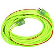 Southwire Extension Cord, 12 AWG, 50 ft, 3 Conductors, SJTW, 125V AC, NEMA 5-15, PVC Jacket, Lime Green/Red 2548SW0054