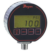 Dwyer Instruments Digital Pressure Gauge, 0 to 1000 psi, 1/4 in MNPT, Black DPG-109