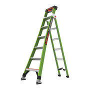 Little Giant Ladders Multipurpose Ladder, Extension, Stepladder Configuration, 12 ft, Fiberglass, 375 lb Load Capacity 13712-074