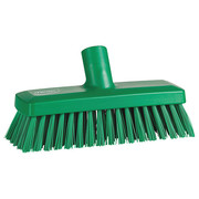 Vikan 3 in W Deck and Wall Brush Head, Stiff, Not Applicable L Handle, 8 57/64 in L Brush, Green 70422