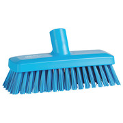 Vikan 3 in W Deck and Wall Brush Head, Stiff, Not Applicable L Handle, 8 57/64 in L Brush, Blue 70423