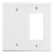 Hubbell Blank Wall Plate, Number of Gangs: 2 Plastic, Smooth Finish, White P1326W
