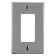 Hubbell Rocker Wall Plate, Number of Gangs: 1 Plastic, Smooth Finish, Gray PJ26GY