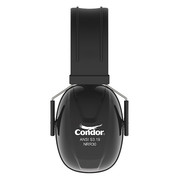 Condor Over-the-Head Ear Muffs, Stainless Steel Band, Foam/PVC, Passive Protection, NRR 30 dB, Black 55NK87
