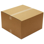 Zoro Select Multi-Depth Corrugated Boxes, 24" x 24" x 12", Kraft 49K003